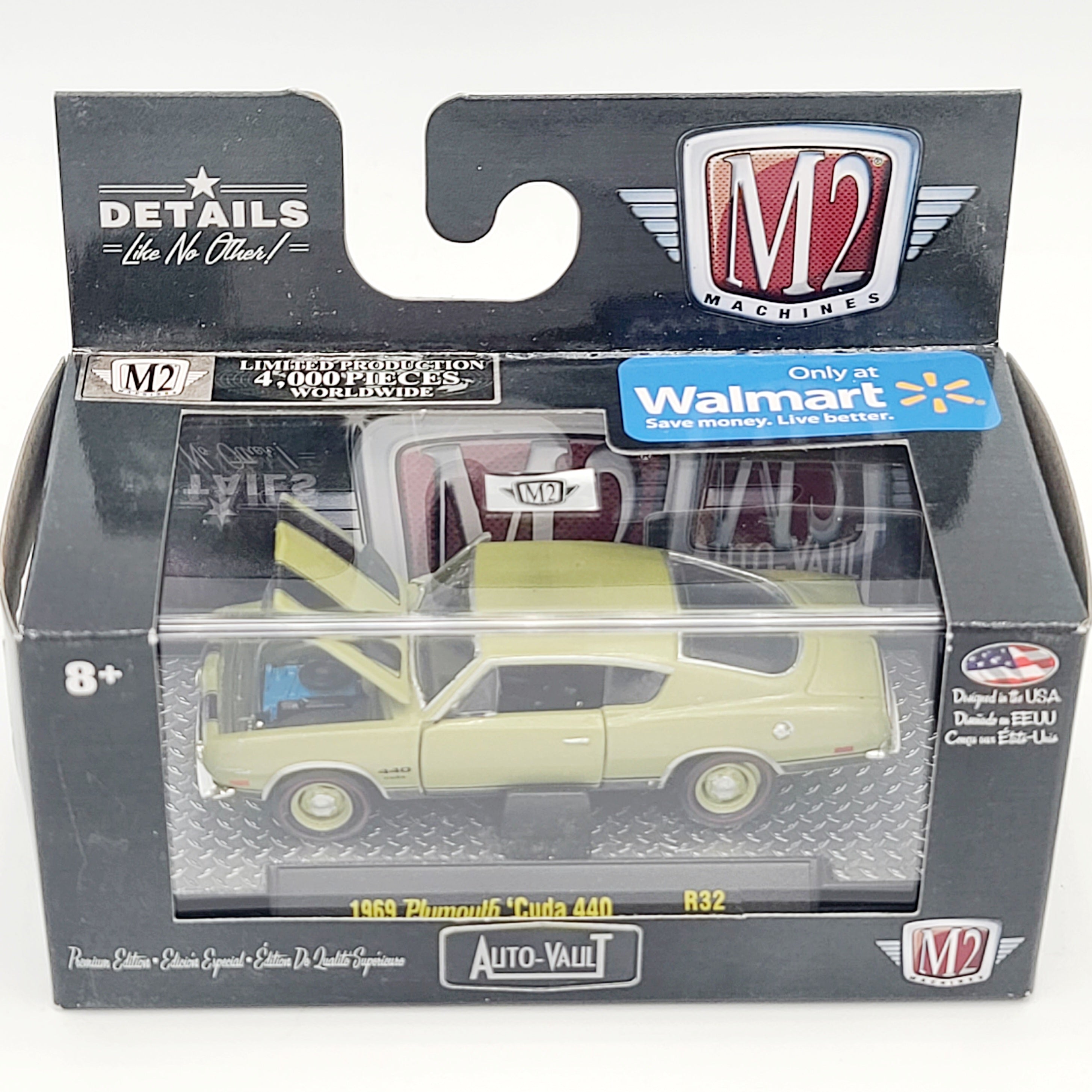 M2 Machines '69 Plymouth Cuda 440 - 1:64 (2016 Auto-Vault Rel. 32 - Walmart Exclusive)